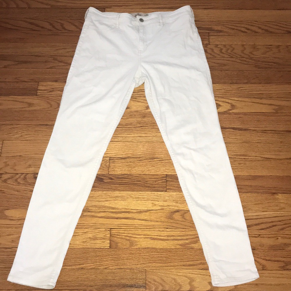 HOLLISTER WHITE HIGH RISE SUPER SKINNY JEANS
